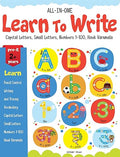 All In One - Learn To Write: Capital Letters, Small Letters, Numbers 1-100, Hindi Varnmala
